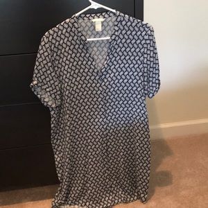 Navy and white comfy cute shift dress